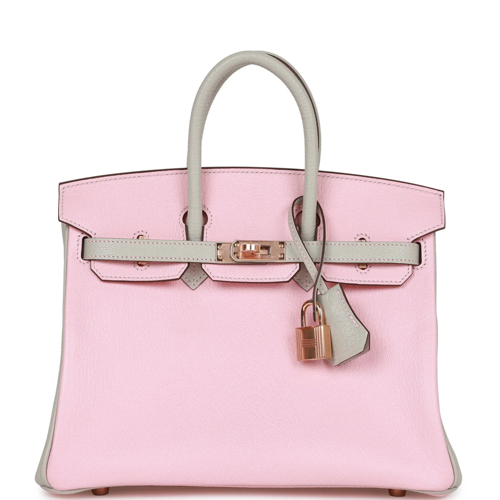 Rose Sakura and Gris Perle Chevre Mysore Handbag Y808