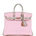 Rose Sakura and Gris Perle Chevre Mysore Handbag Y808