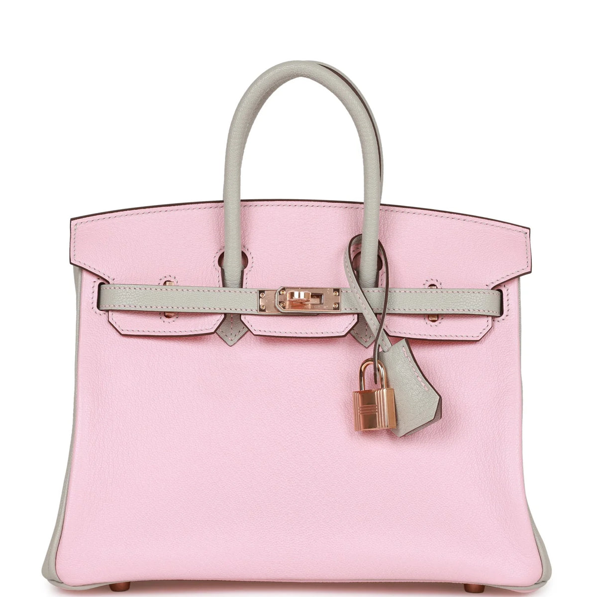 Rose Sakura and Gris Perle Chevre Mysore Handbag Y808