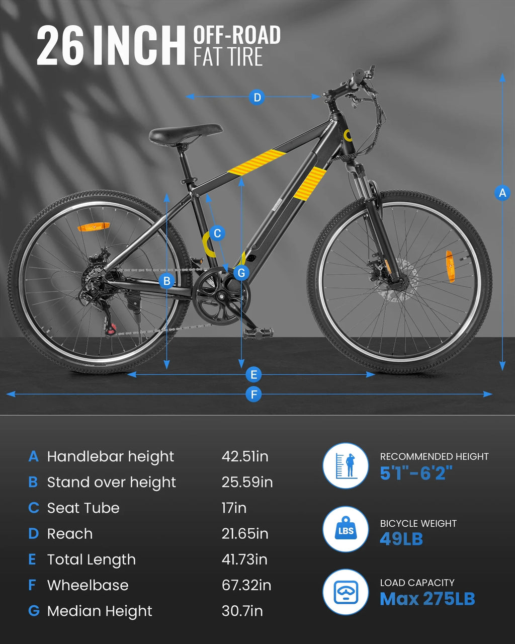 350W 26 Electric Mountain Bike with Removable Battery E22150