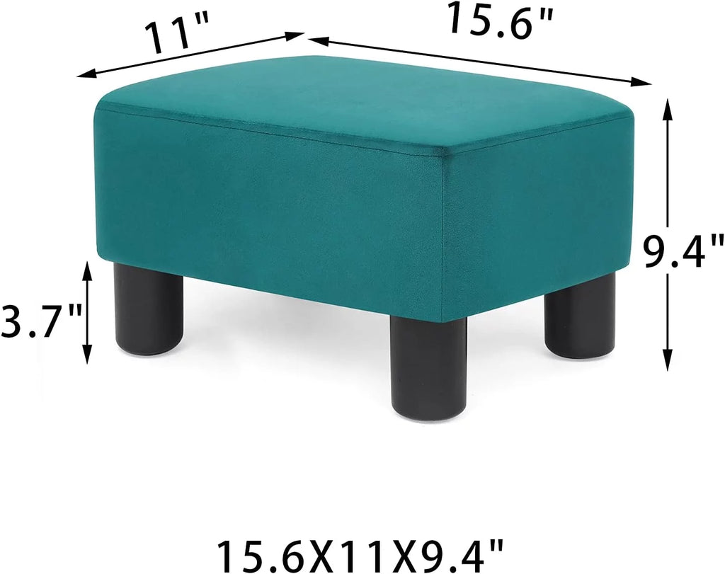 Blue Small Rectangular Fabric Ottoman F292