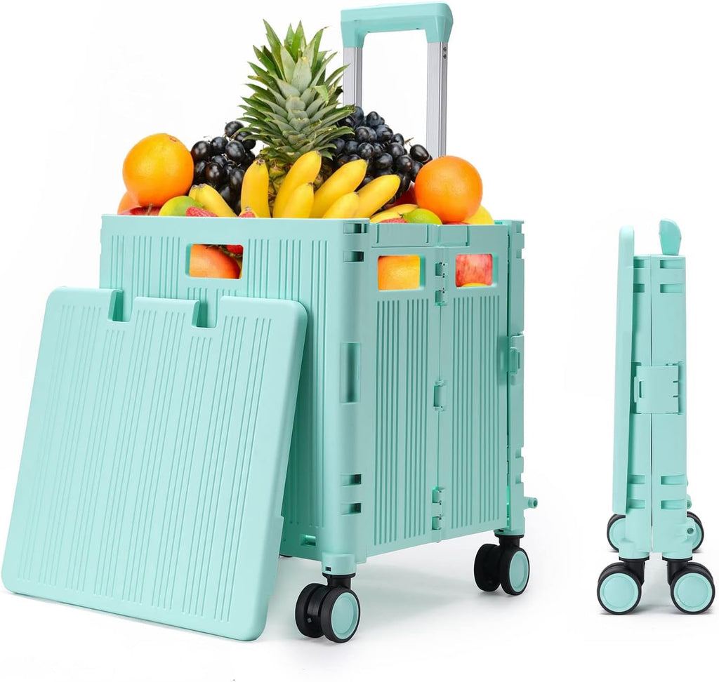 Collapsible 4 Wheel Rolling Utility Cart, 65 Liter, Black, Pack of 2 L32818
