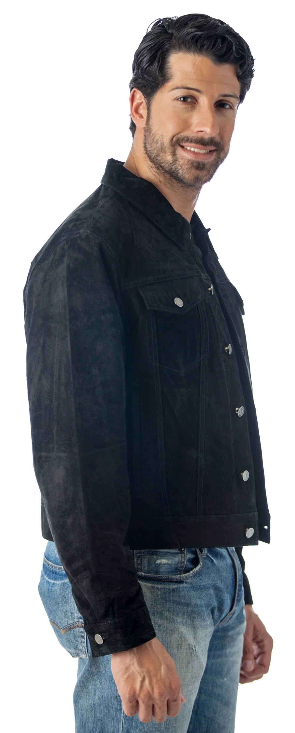 Suede Leather Shirt Jacket (2XL, CAMEL) N98606
