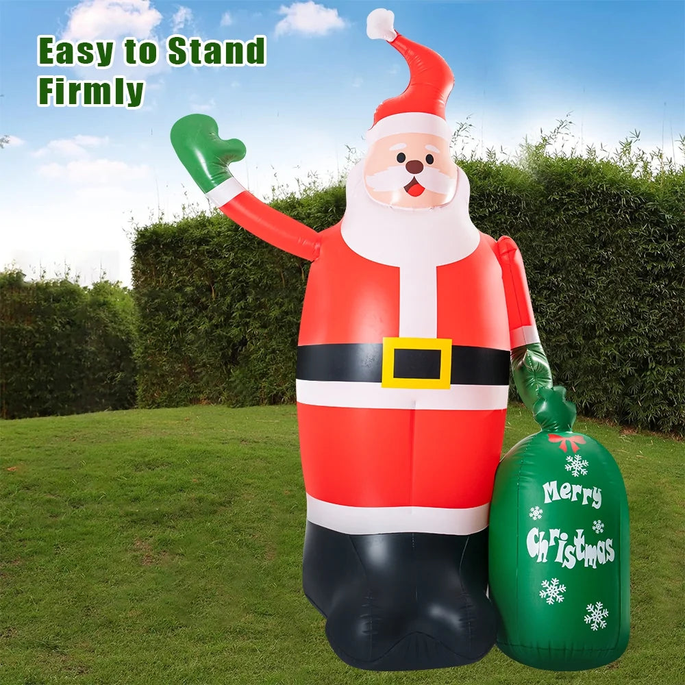 8Ft Christmas Inflatables Santa Claus Outdoor Decorations LED Lights N21126