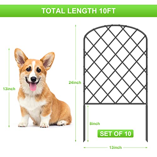 10 Pack Rustproof Metal Wire Decorative Garden Fence Y6346