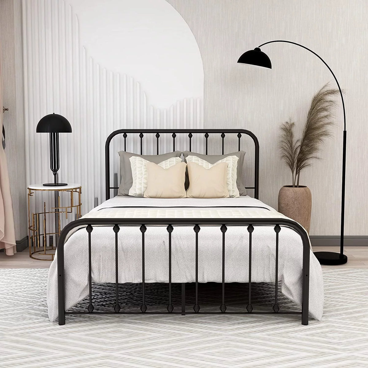Sturdy Metal Platform Full Bed Frame K3917