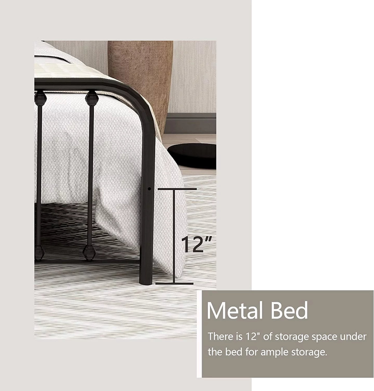 Sturdy Metal Platform Full Bed Frame K3917