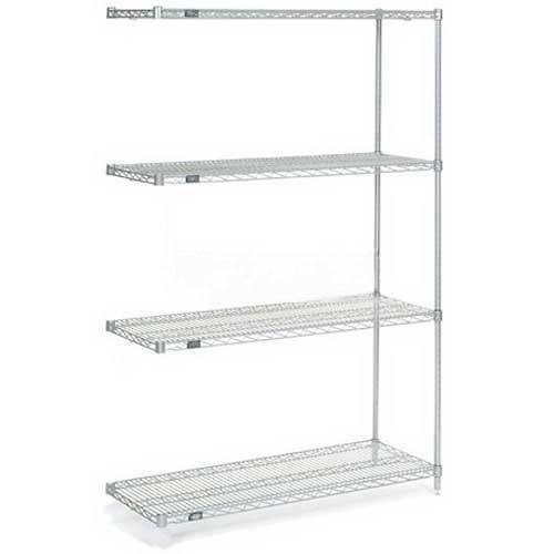 Silver Epoxy Wire Shelving Add-On 24x22W x 24x22D x 63x22H A369