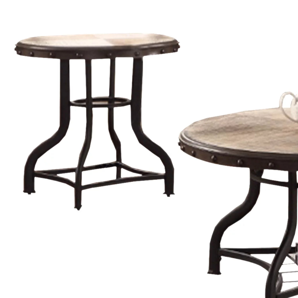 Wooden Rectangular Coffee Table with Tempered Glass Top A96417