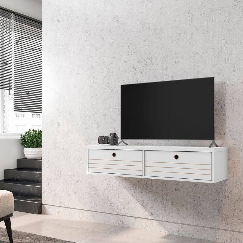 White Floating Entertainment Center R720719