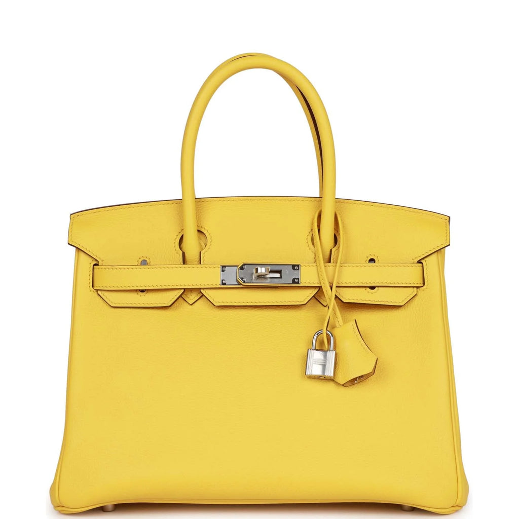 Birkin 30 Jaune de Naples Taurillon Novillo Palladium Hardware V99493