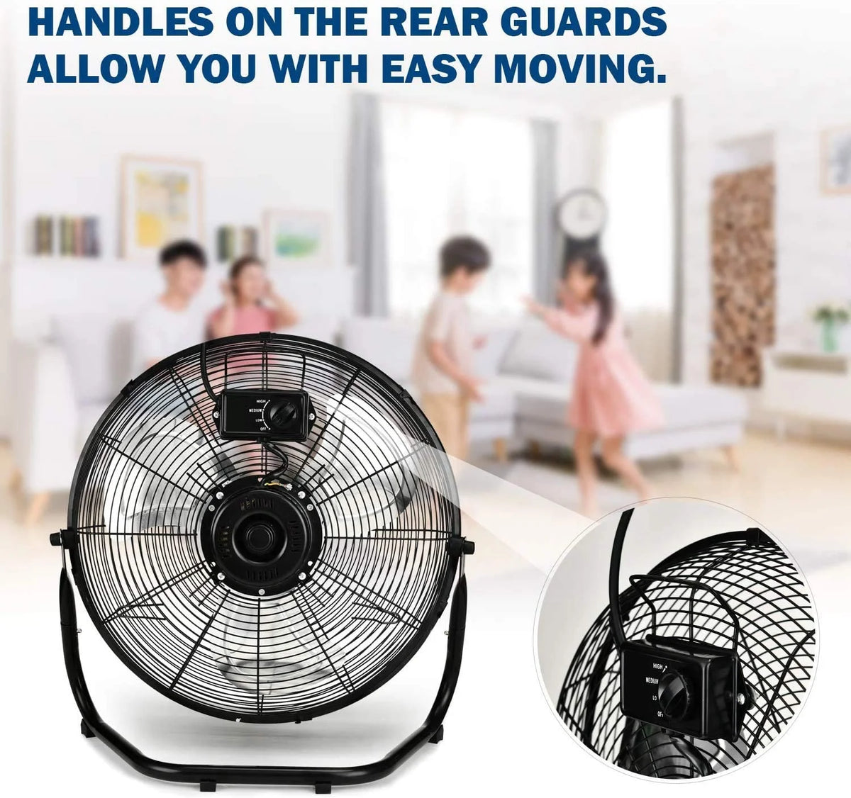 20" Oscillating High Velocity Metal Floor Fan J159