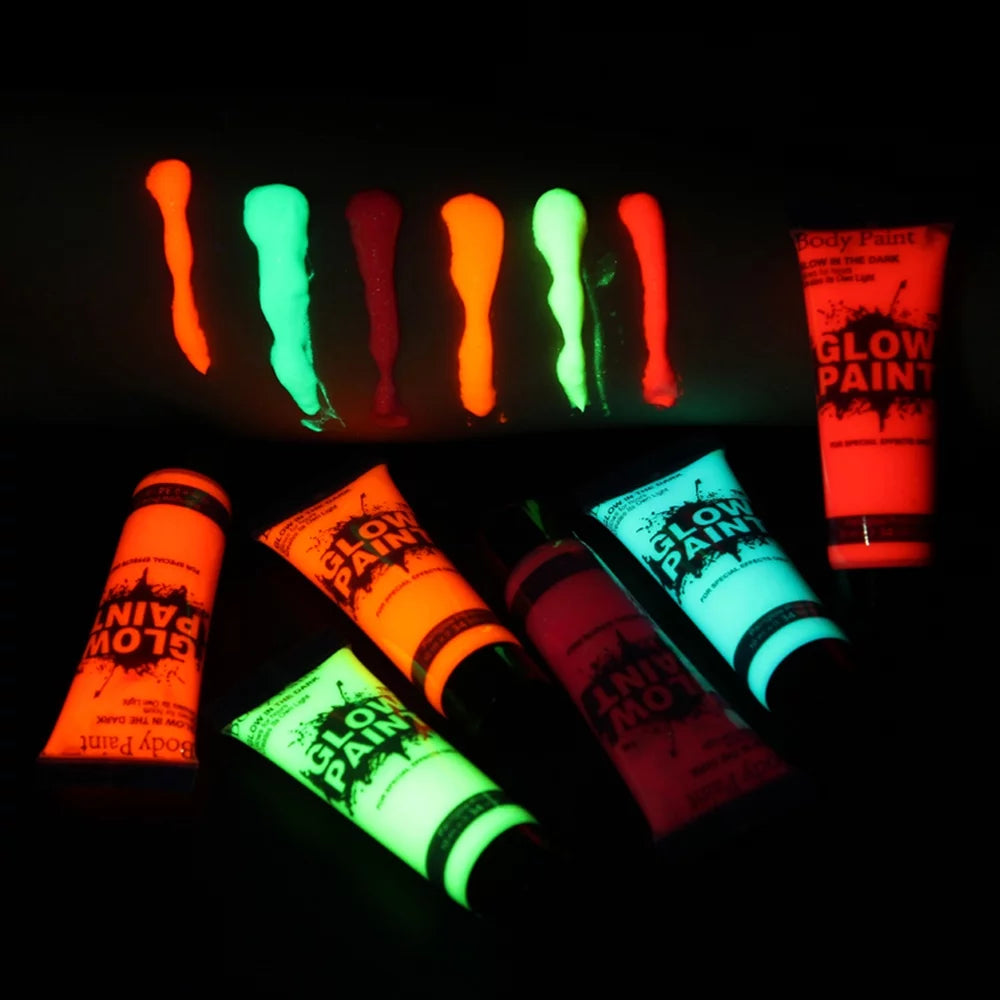 24 Tubes Glow in the Dark Face & Body Paint R4539