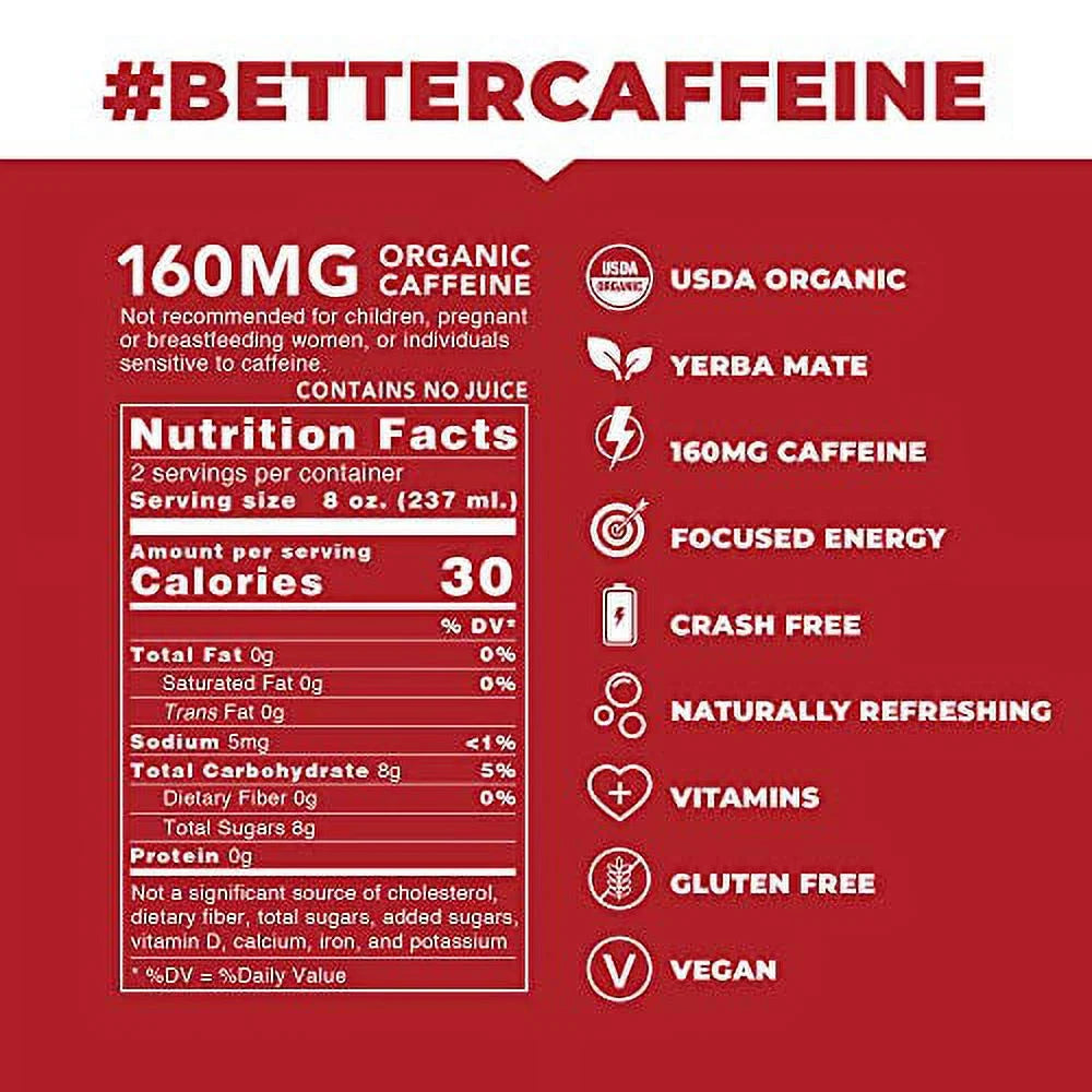 Raspberry Yerba Mate, 12 (16 fl oz) Cans B2216