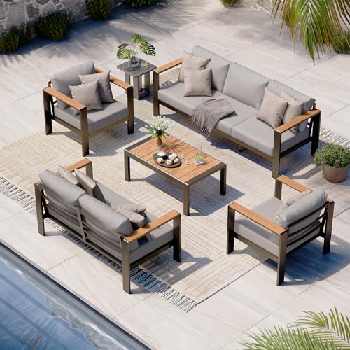 Aluminum 4 Piece Patio Furniture Set with Coffee Table S3782