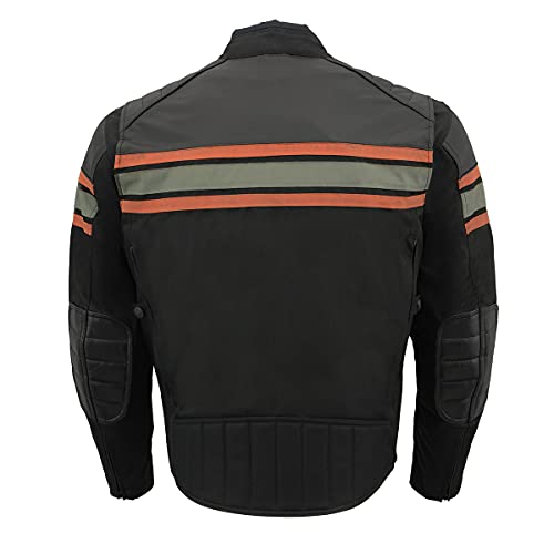 Burnt Orange Leather and Textile Armored Motorcycle Jacket X40925