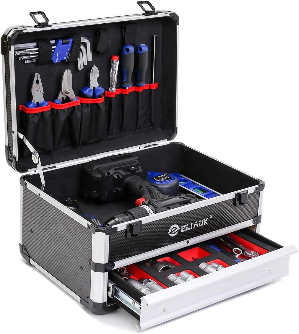 Portable Aluminum Tool Box with Drawer, Pack of 2 T742244