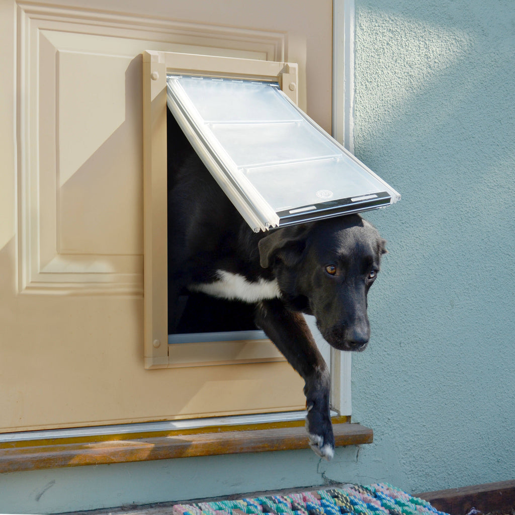 Tan Double Flap Pet Door E430381