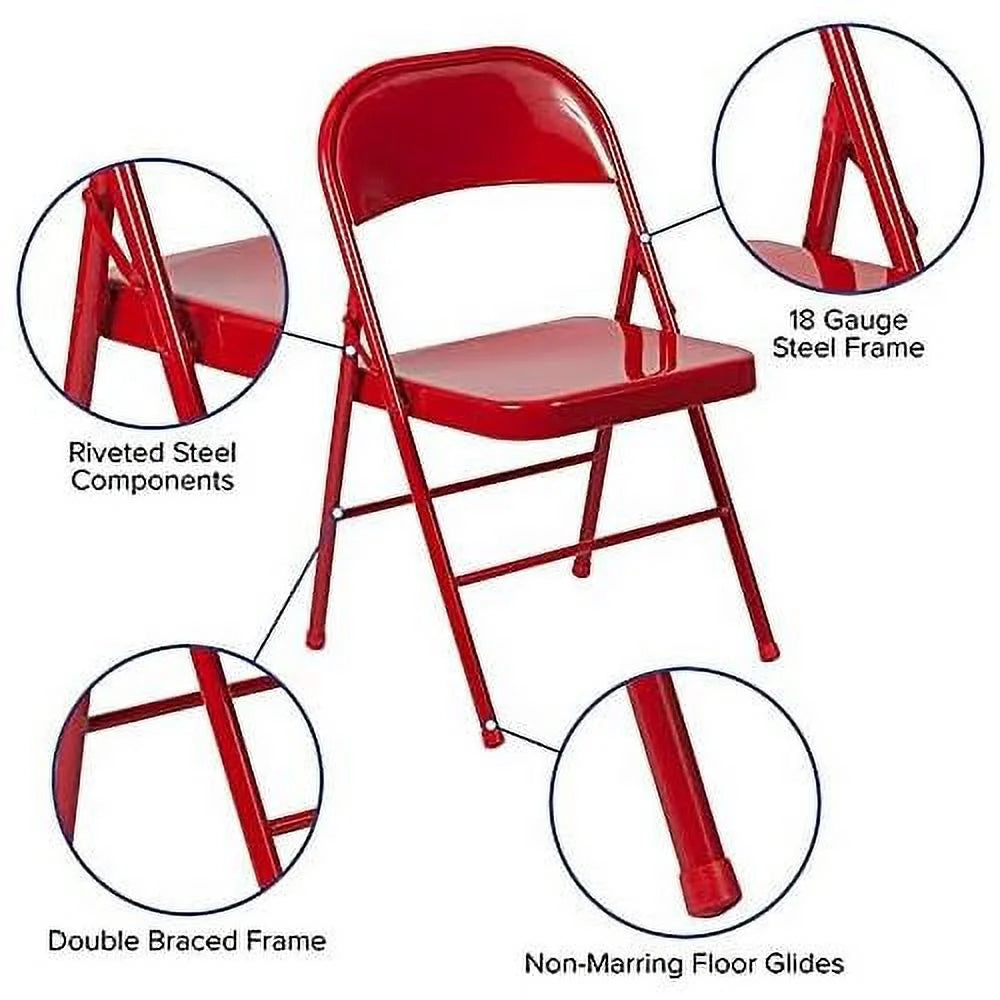 Red Metal Folding Chair L17555