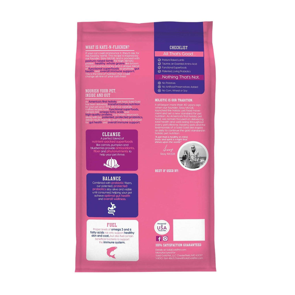 Solid Gold Katz-N-Flocken Lamb & Brown Rice Dry Cat Food W446543