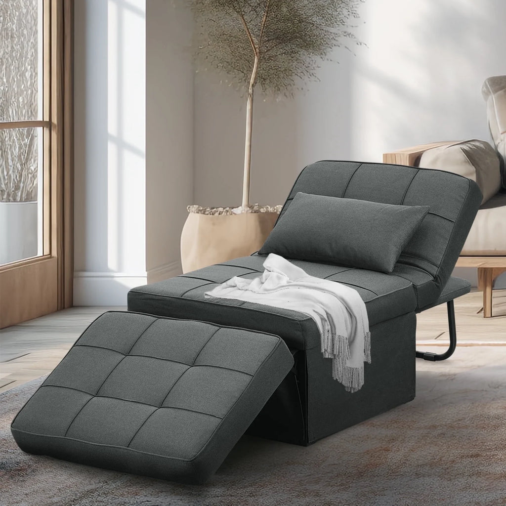 4 in 1 Breathable Linen Convertible Single Sofa Couch T140282