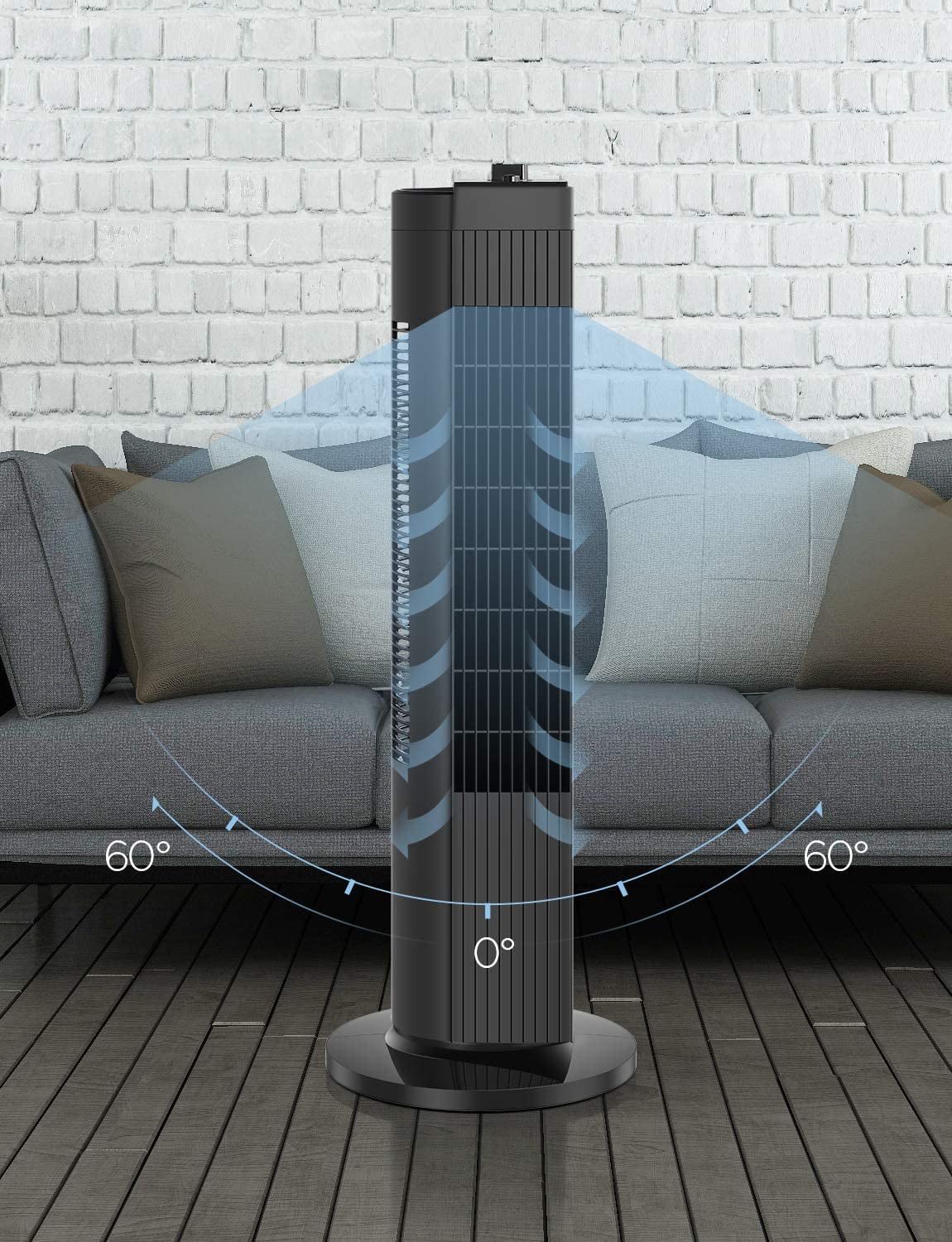 Black 3-Speed Oscillating Tower Fan V415464