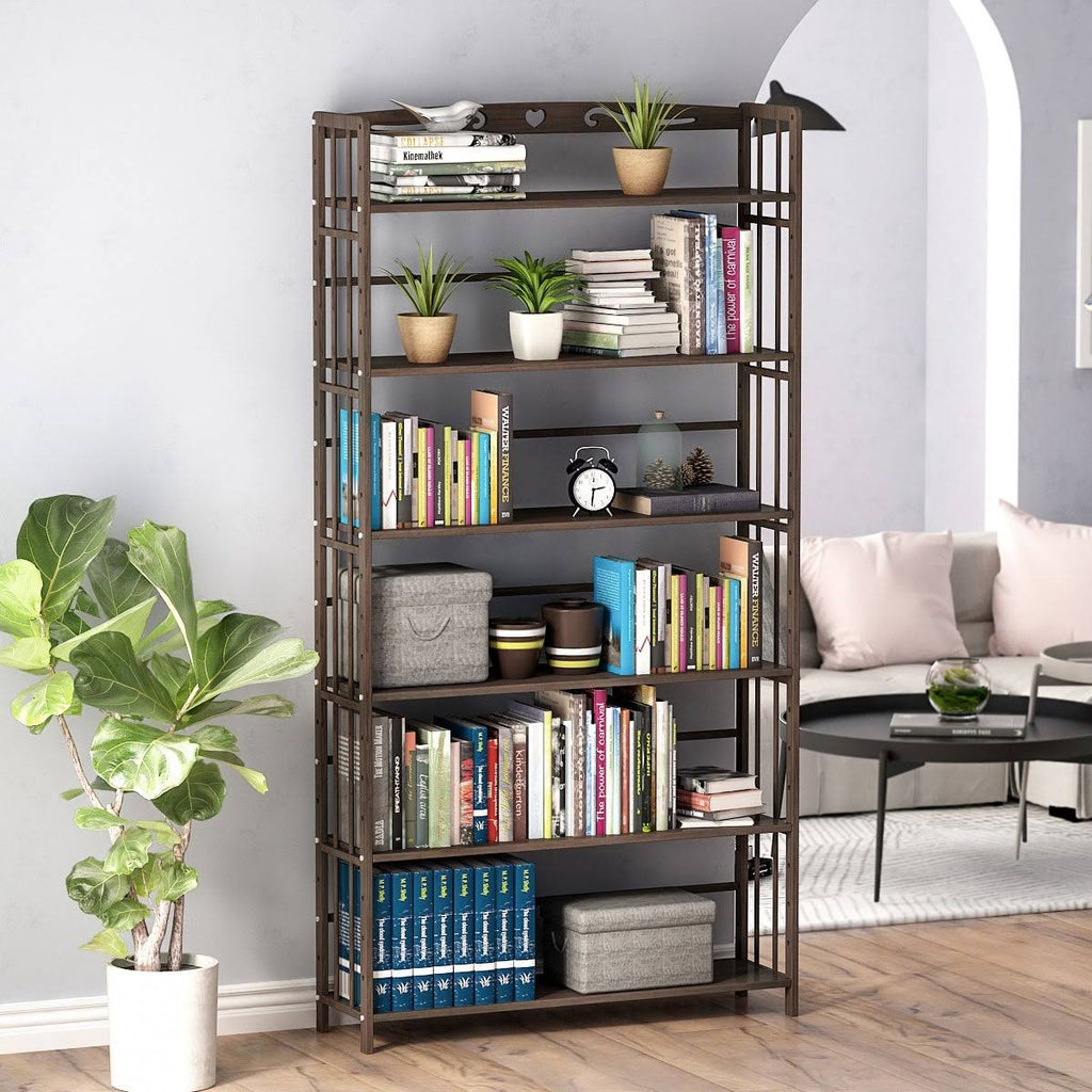 Solid Wood Etagere Bookcase Bookshelf V642522