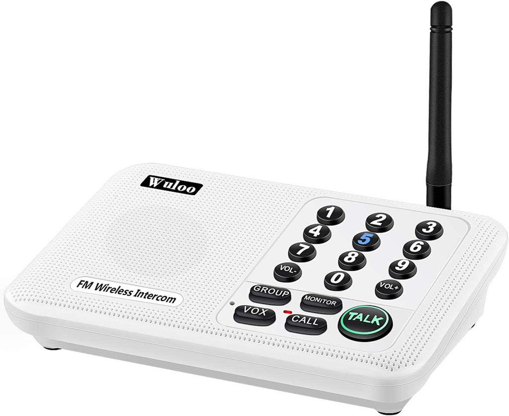 Wireless Intercom System, 2 Packs, White, 5280 Feet Range F801376