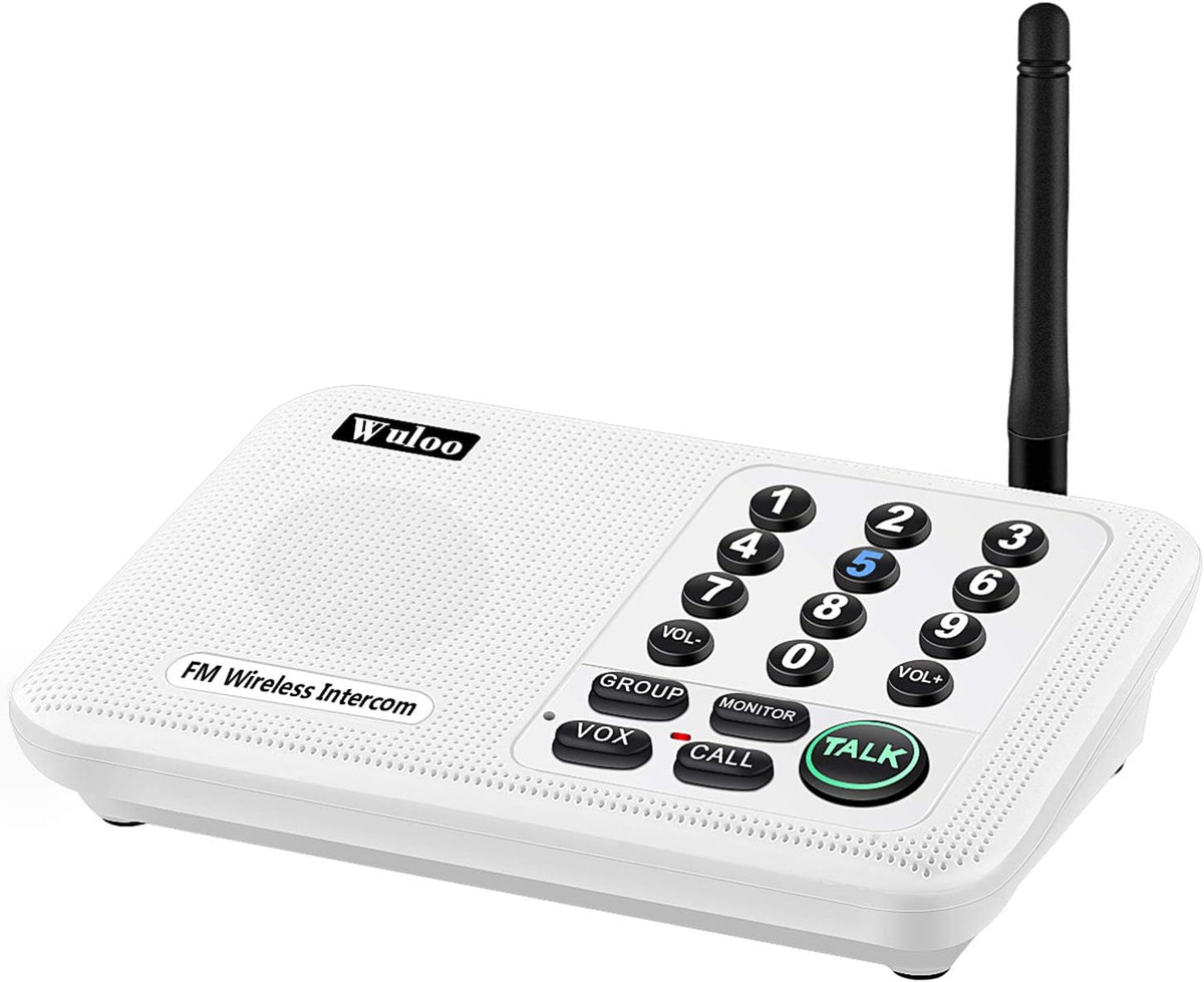 Wireless Intercom System, 2 Packs, White, 5280 Feet Range F801376