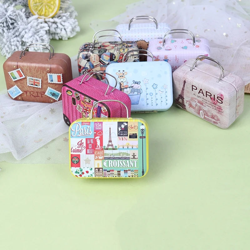 Metal Mini Suitcase Dollhouse Decoration G33631