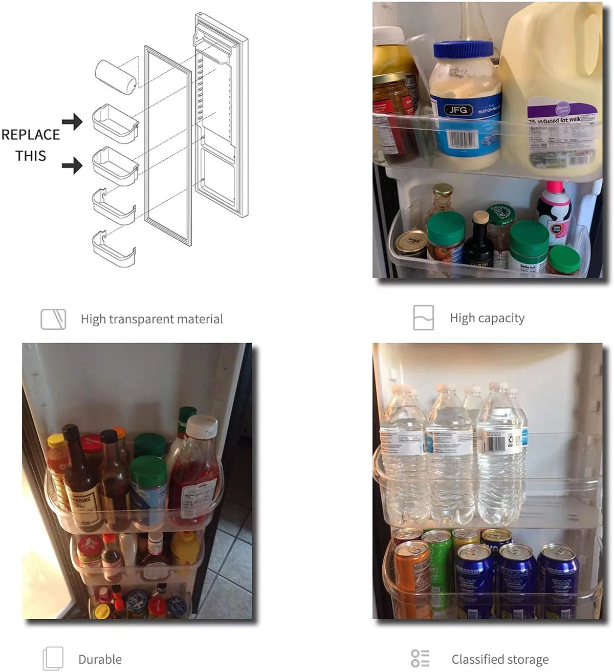 Clear Gallon Door Bin Shelf 2 Pack V673416