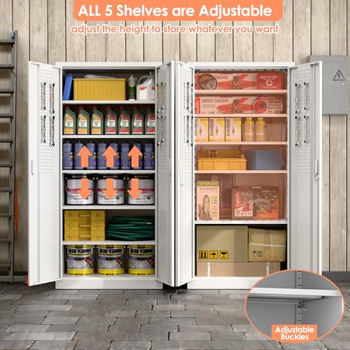 Black Metal Storage Cabinet with Pegboard H629728