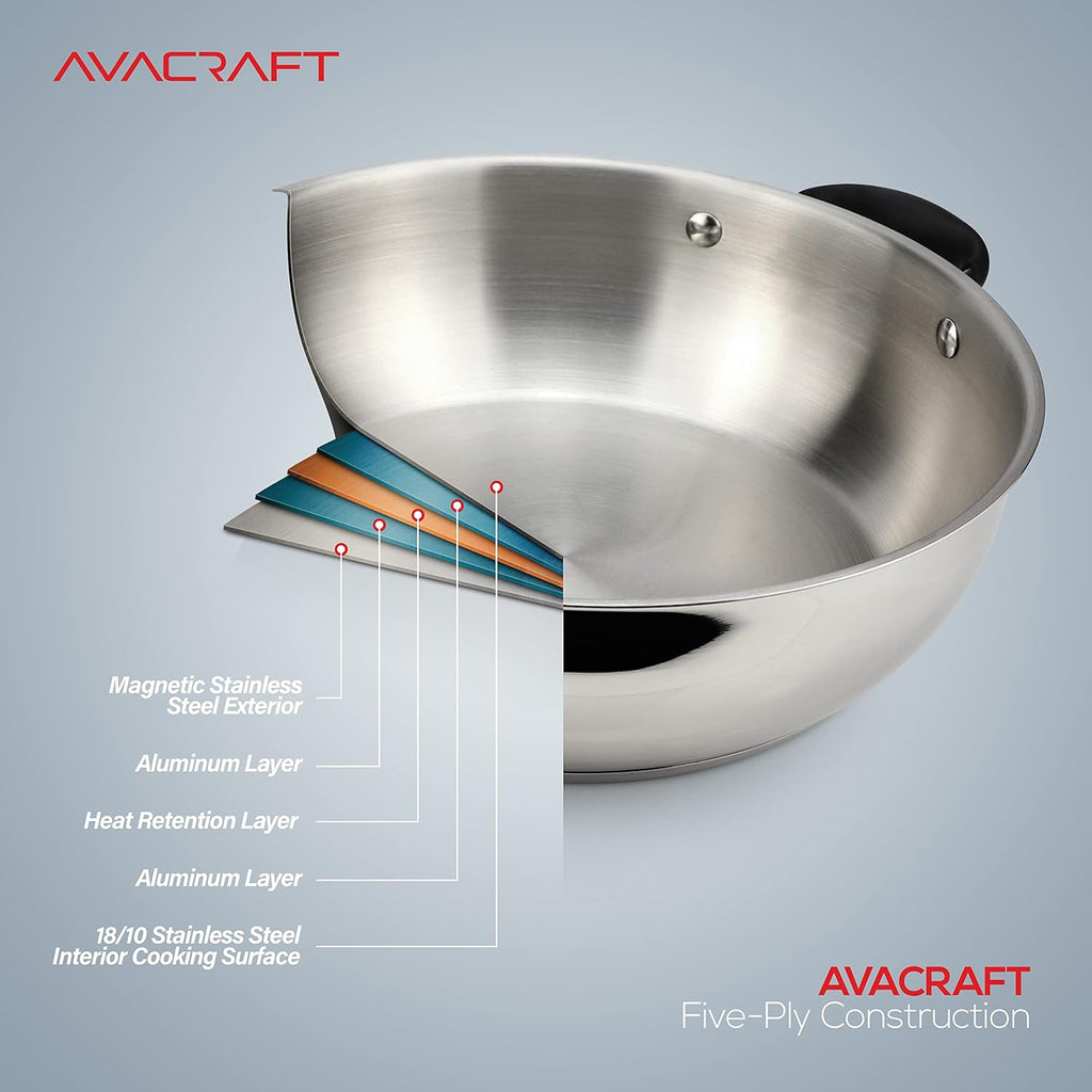 18/10 Stainless Steel 11 Inch Everyday Pan with Glass Lid L3949