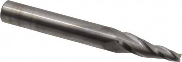7 3/16 inch Small End Diam, 1-1/4 inch LOC, 3 Flute Solid Carbide Tapered Square End Mill A228316