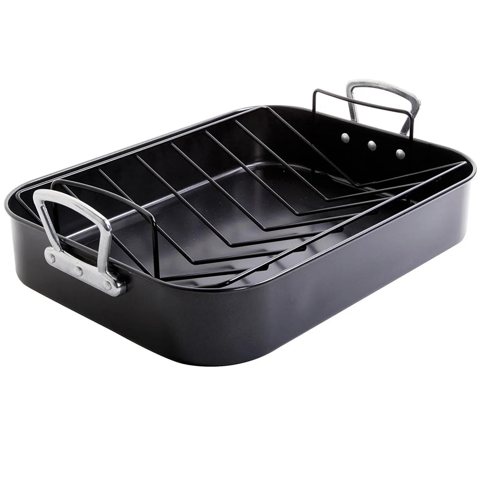 2 Piece Carbon Steel Roaster with Roast Rack J86129