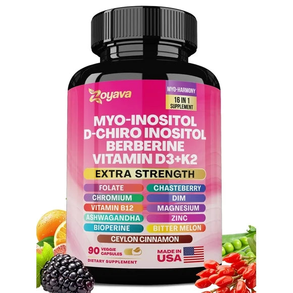 Inositol Berberine Folate Chromium Ceylon Cinnamon Ashwagandha DIM Vitex 90 Capsules I4474