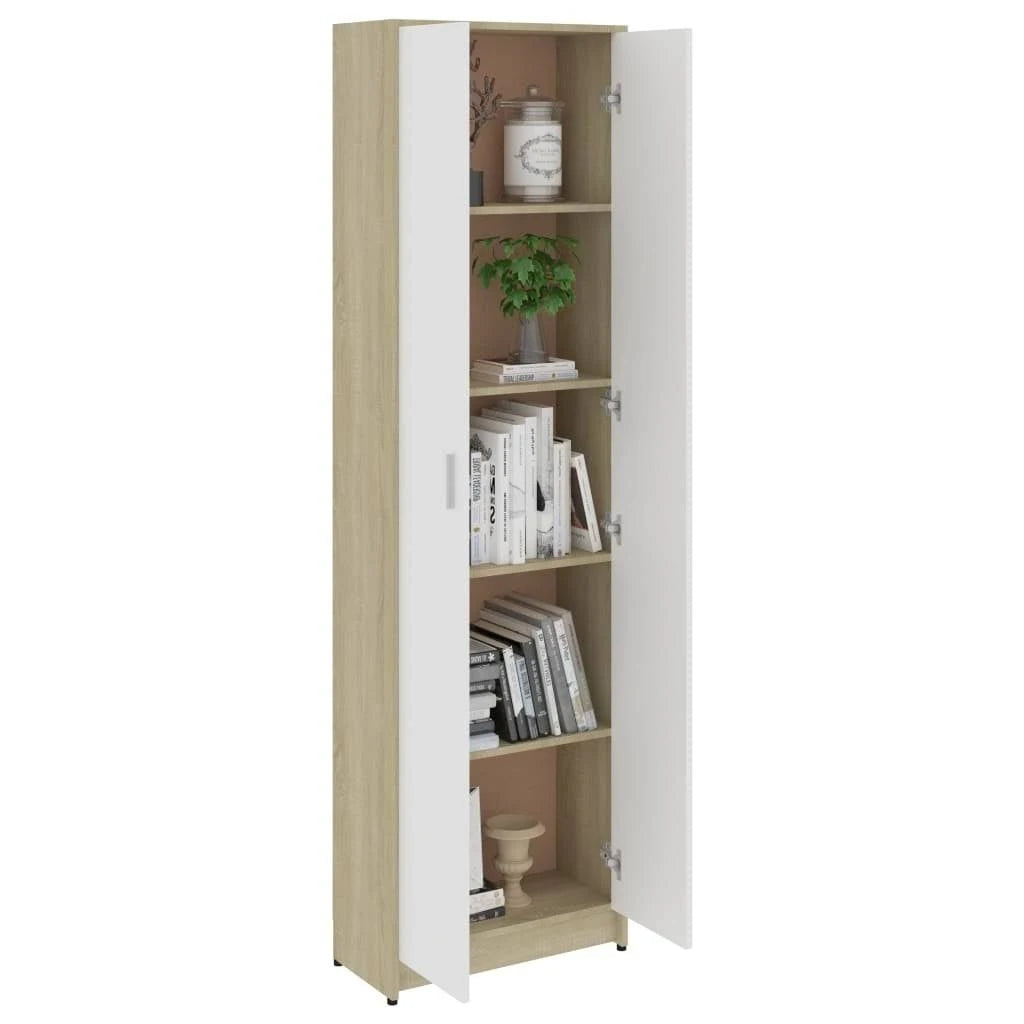 White and Sonoma Oak Hallway Wardrobe Chipboard X327