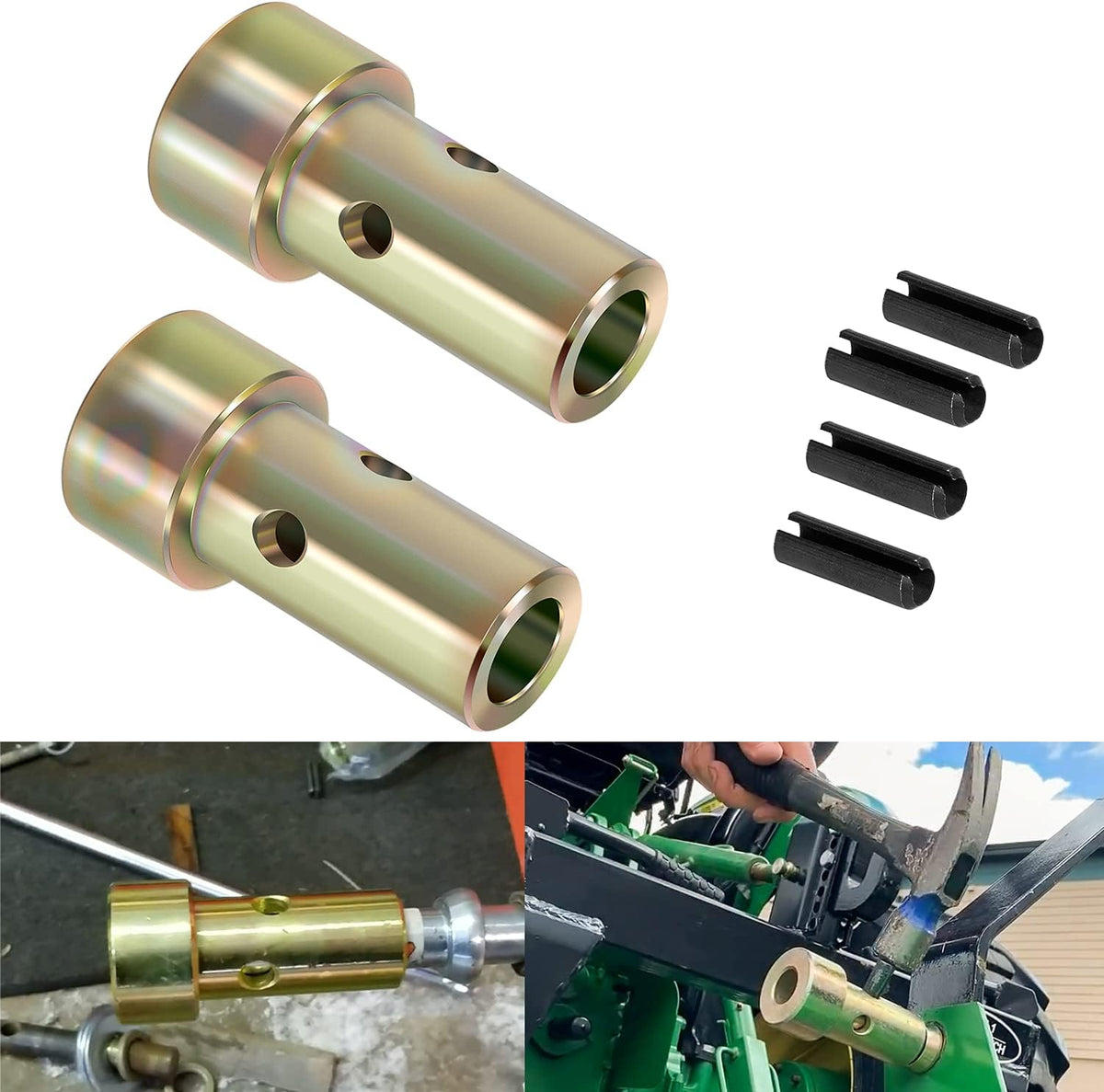 Pair of Cat 1 Quick Hitch Adapter Bushings Set for Category I 3-Point Tractors T614