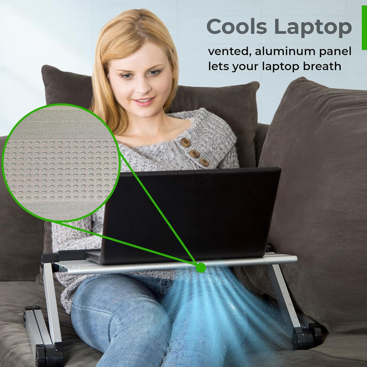 Adjustable Height Aluminum Laptop Cooling Stand B811612