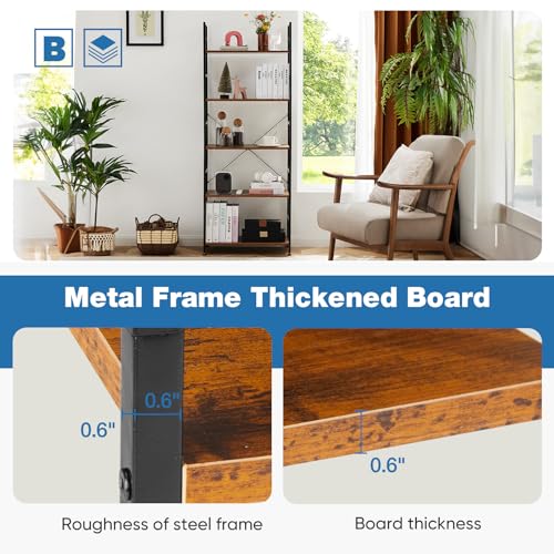 5 Tier Black Bookcase Set of 2 C880