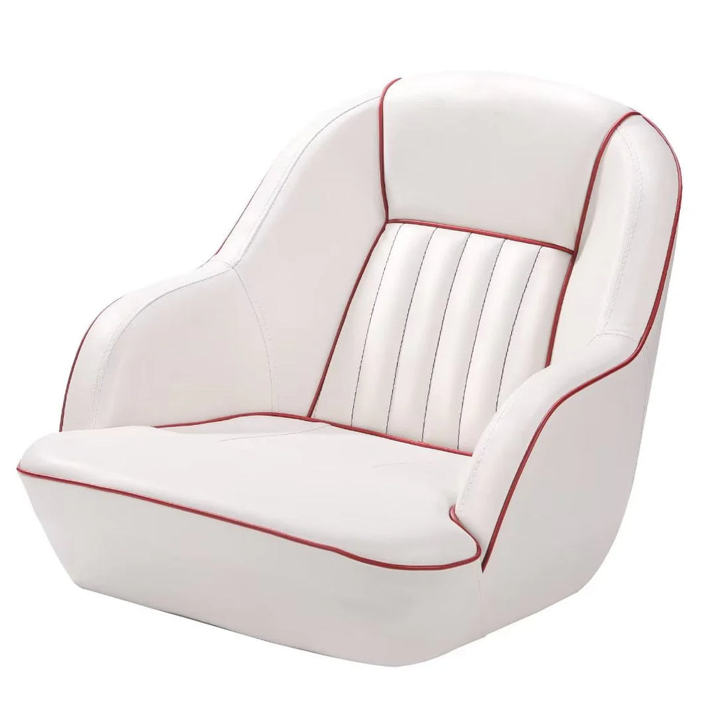 White/Red Pontoon Boat Captains Bucket Seat U320755