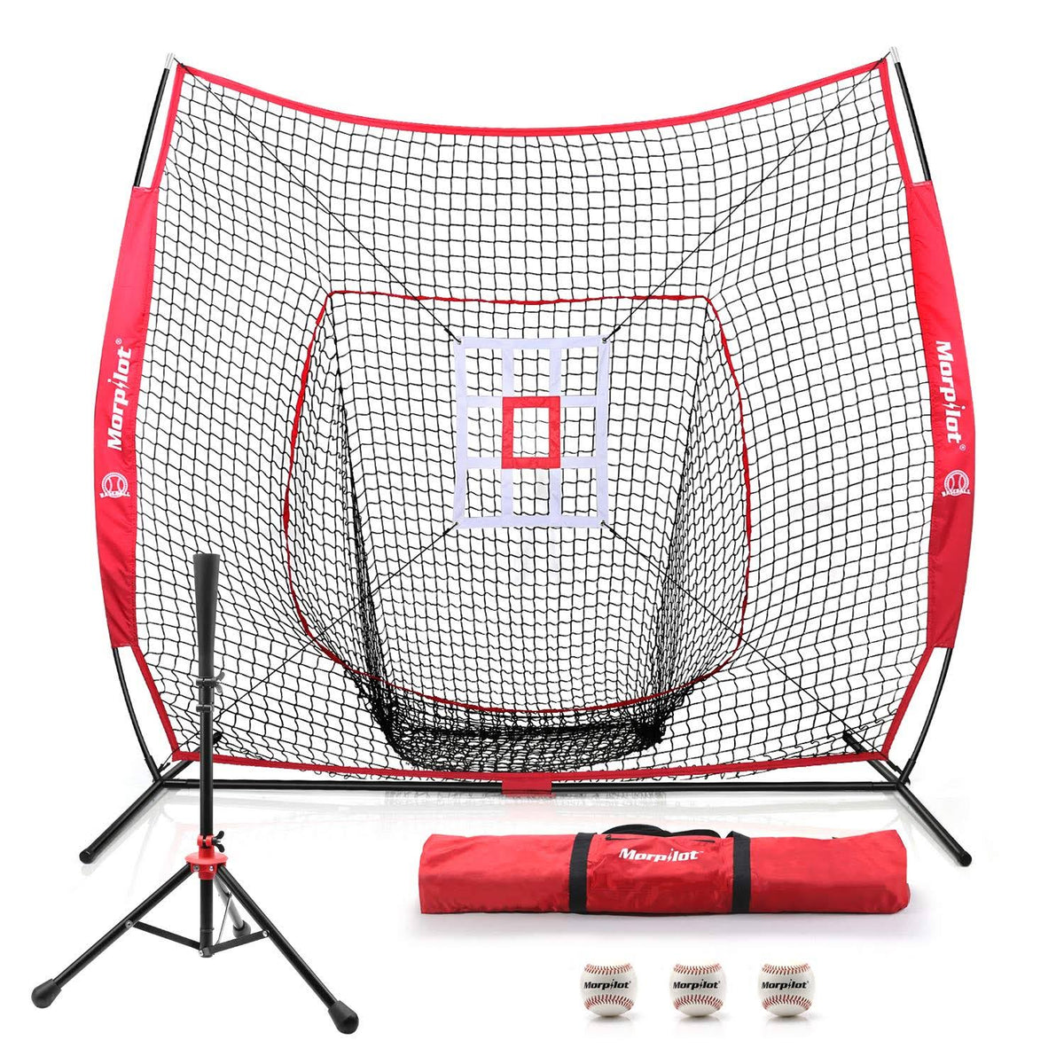Baseball Softball Practice Net with Batting Tee 3 Training Balls Q818