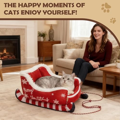 Christmas Themed Pet Sleigh Bed M3962