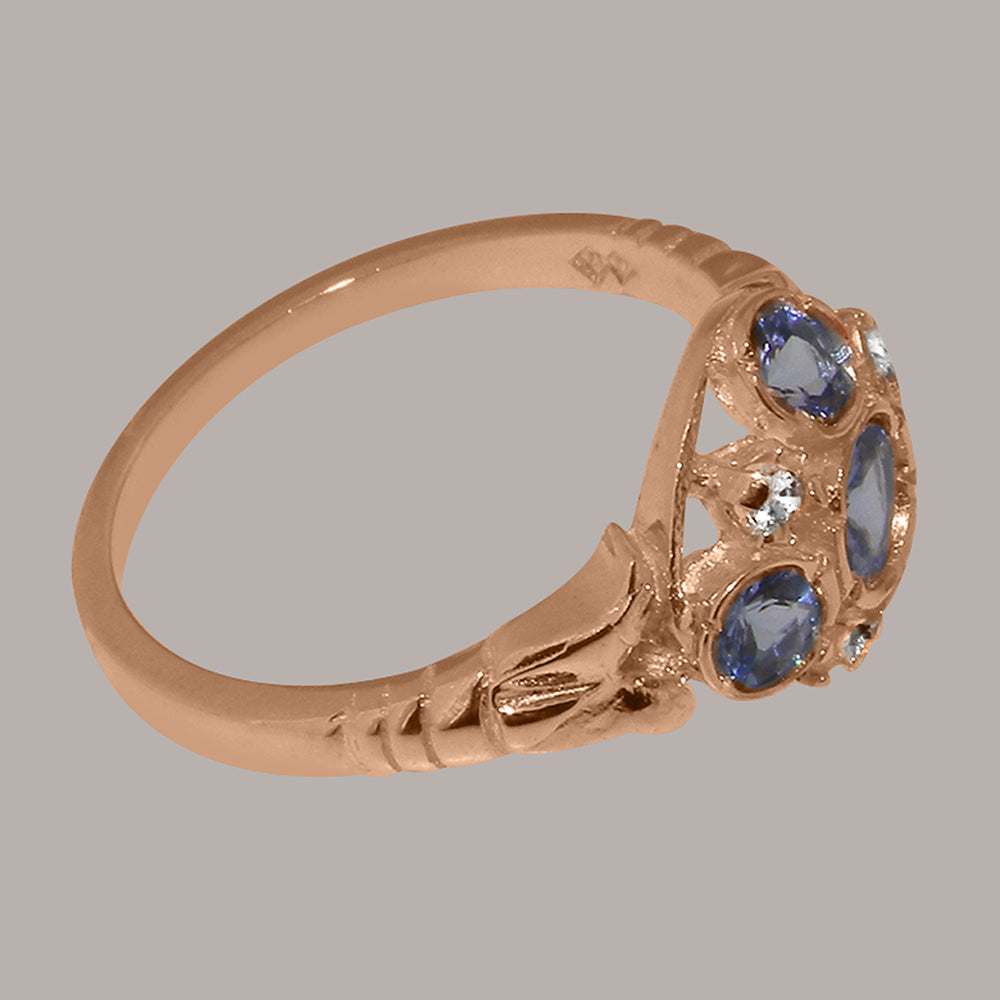 18k Rose Gold Tanzanite Diamond Ring J201