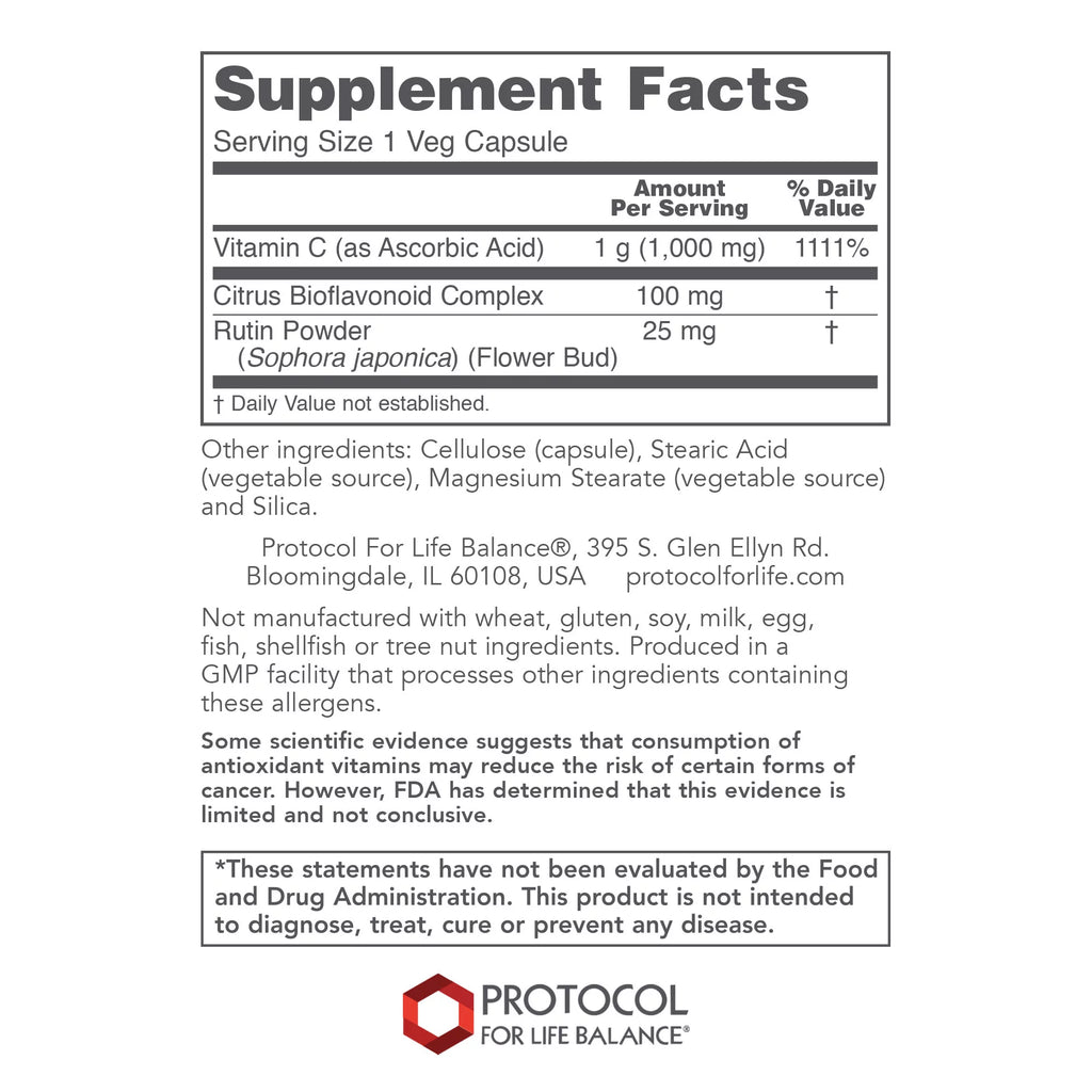 Vitamin C 1,000 mg - 120 Veg Caps S1829