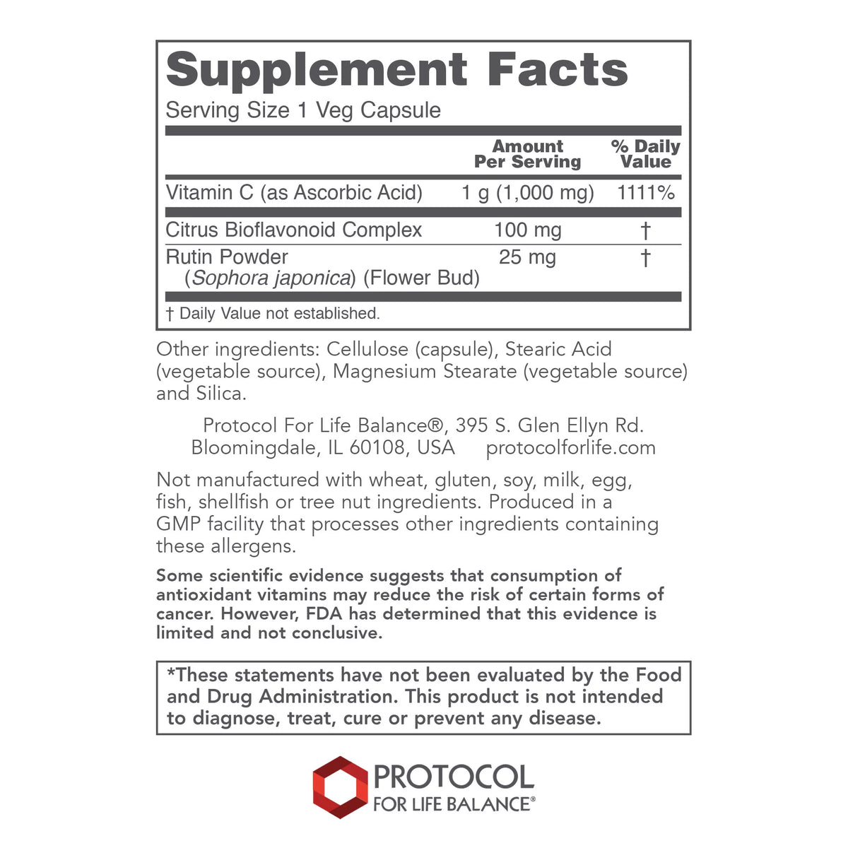 Vitamin C 1,000 mg - 120 Veg Caps S1829