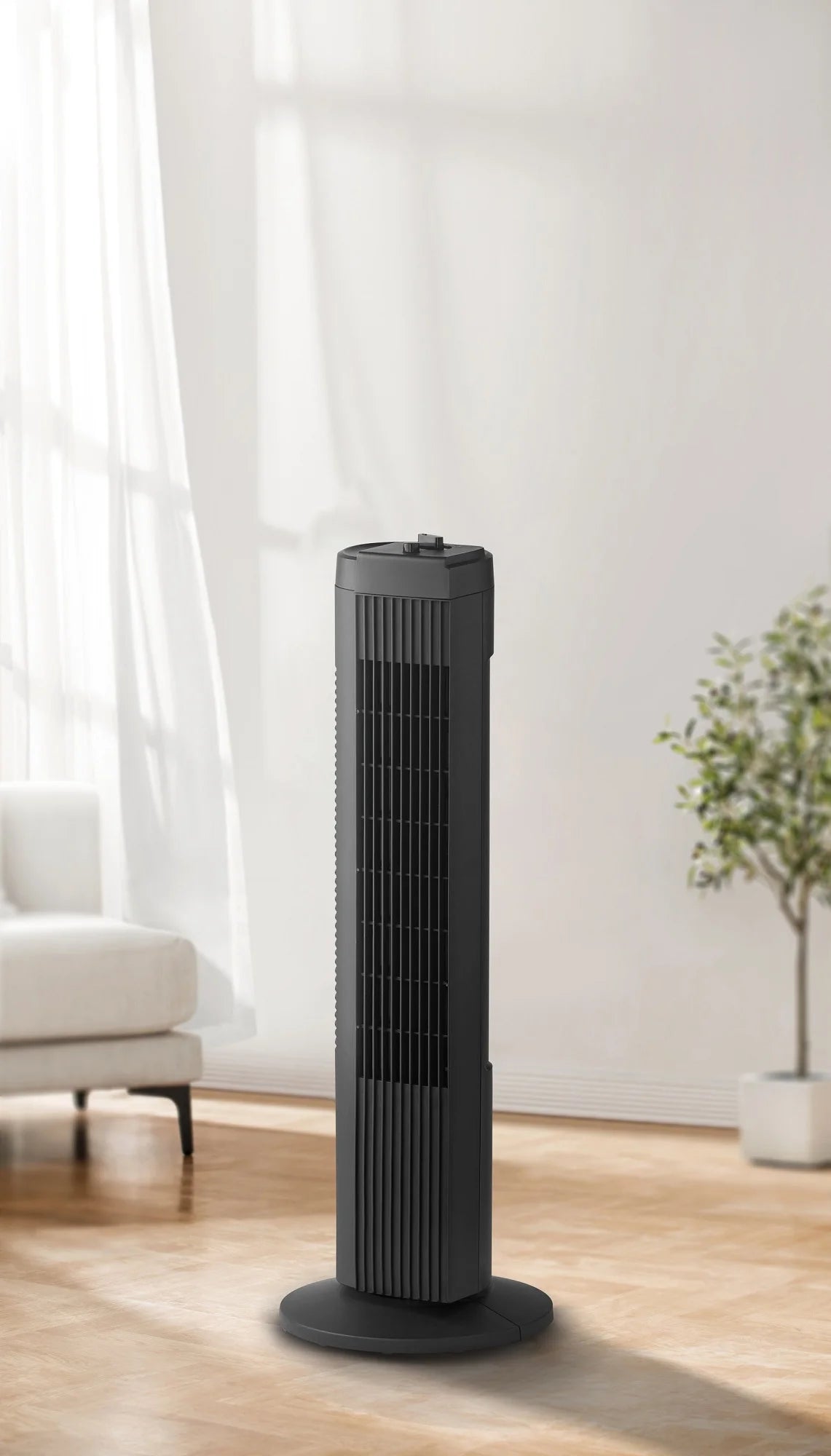Black 3-Speed Oscillating Tower Fan V415464