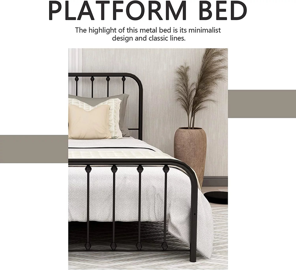 Sturdy Metal Platform Full Bed Frame K3917