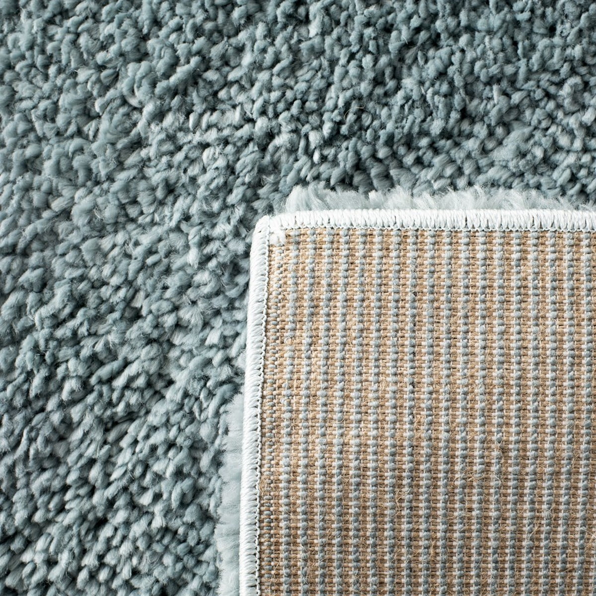 Aqua Plush Shag Area Rug, 12' x 15' V148663