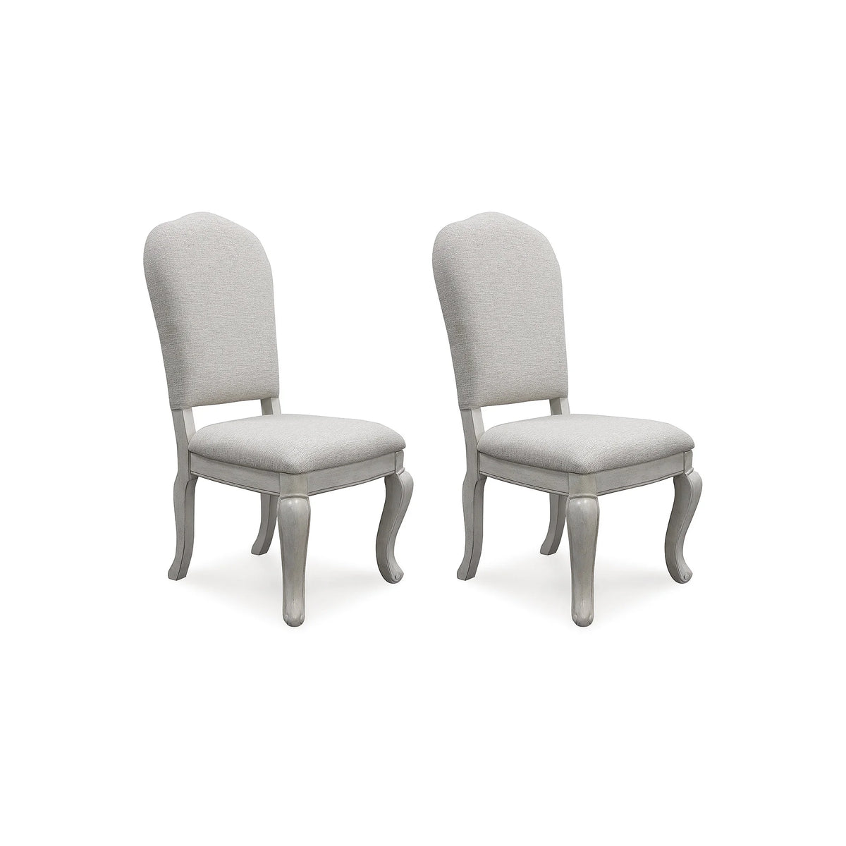 White Linen Upholstered Dining Side Chair Set of 2 G72463